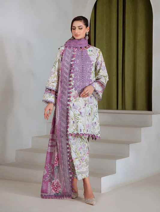Luxury Heavy Embroidered Lawn Suit with Silk Chiffon Dupatta Iraaya Clothing