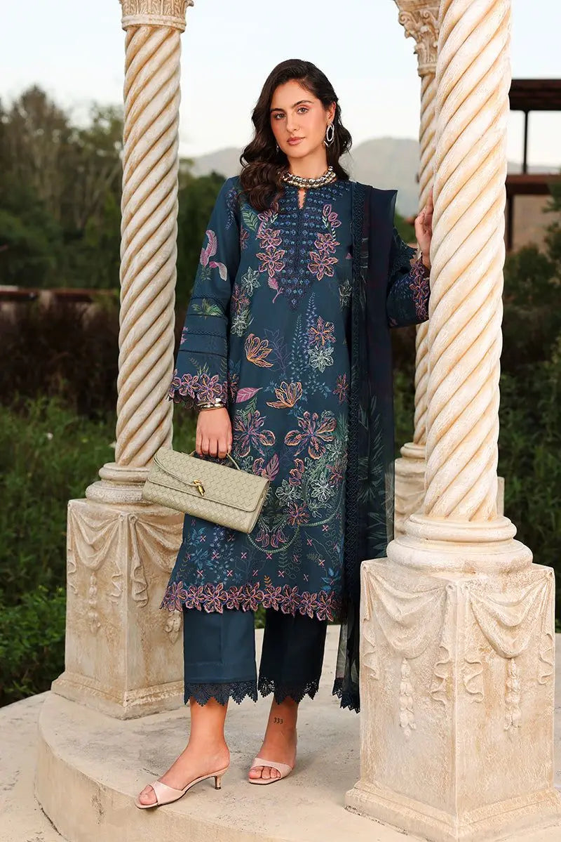 Digital printed embroidered lawn collection Iraaya Clothing